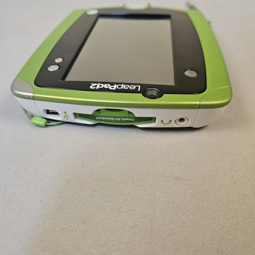 LeapFrog LeapPad2 Explorer Green Tablet + Crayola Art Adventure Game - Untested